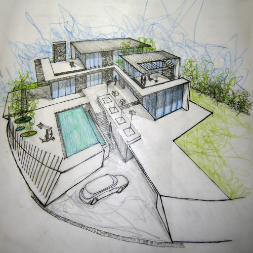 02_progetto_residenziale_giuseppe_passaro_architetto_cavola_disegno_preparatorio
