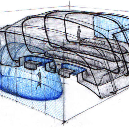 giuseppe passaro architetto gpastudio schizzo per la sala conferenze